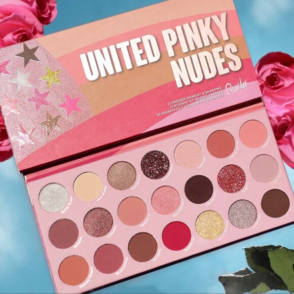 Rude Cosmetics United Pinky Nudes 21 Pressed Pigments, Glitter, and Eyeshadow - Picture 1 of 3